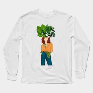 Plant Head, Girl Illustration 11 Long Sleeve T-Shirt